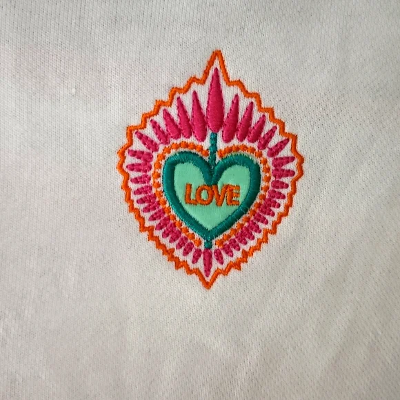 Molly Bracken White 'Amour' Crewneck Sweatshirt with Pastel Star Motif - Picture 3 of 4